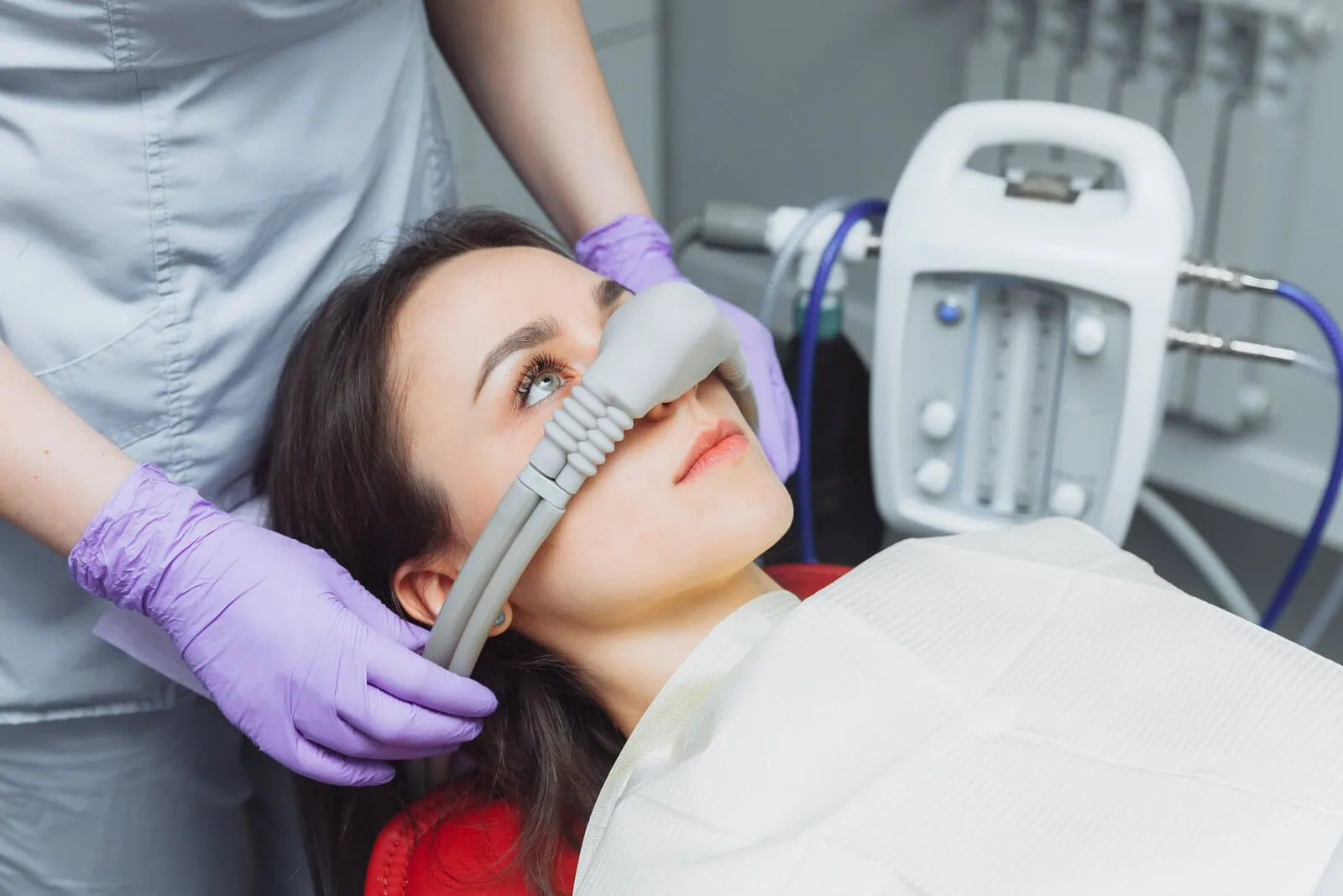 Relaxed patient receiving comfortable dental care